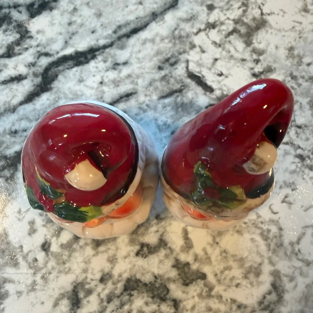 Vintage Ceramic Santa Claus figurines Christmas Holiday Decor Set